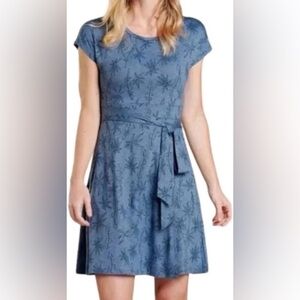 Toad&Co Women’s Blue Cue Wrap Short Sleeve Cafe Athletic Outdoor Dress Sz Small